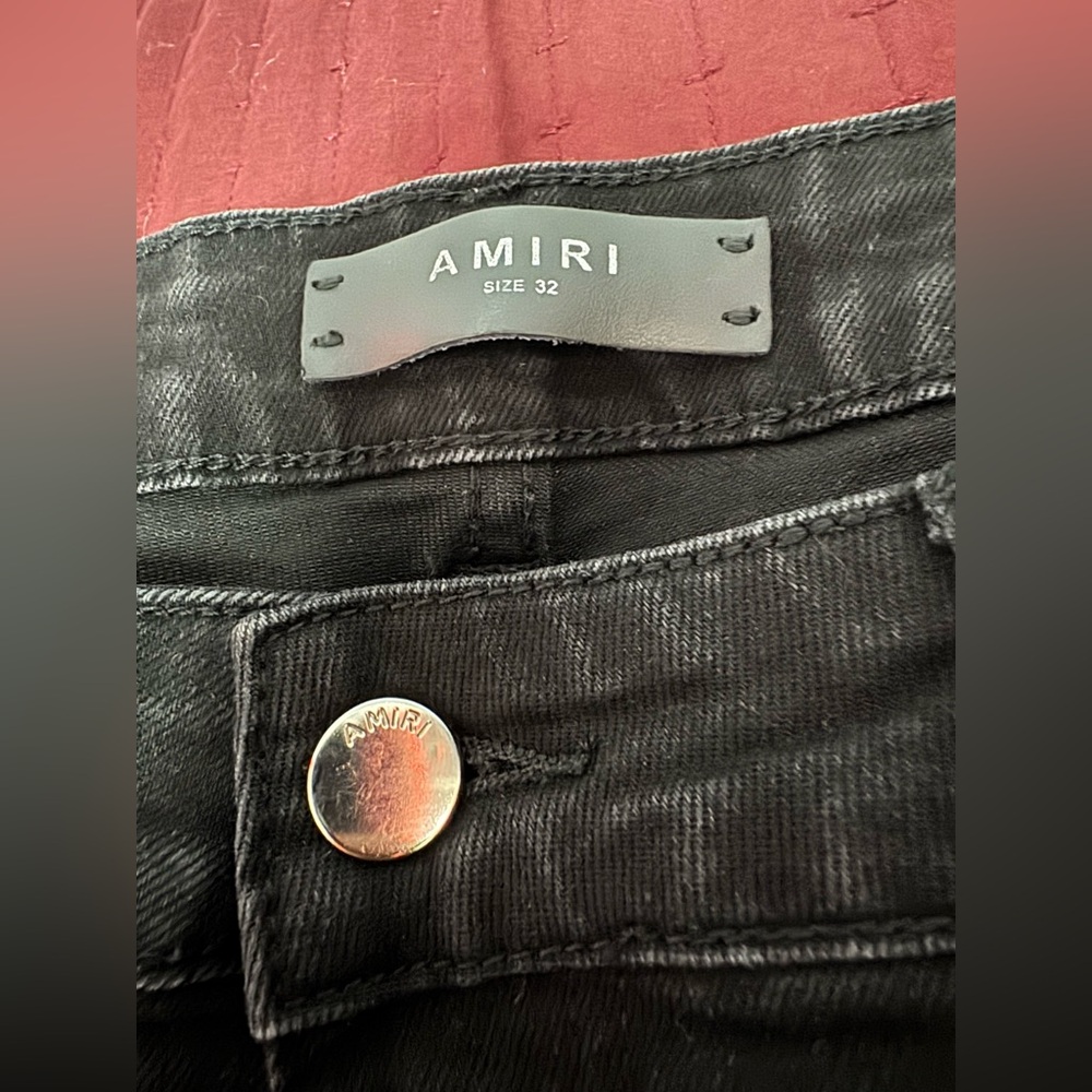 Amiri Black Biker Denim Jeans Size 32